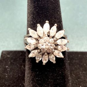 Lady’s Sterling Rhinestone Cluster Ring